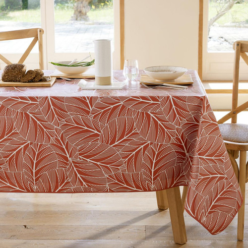 Becquet -  Nappe carrée toile cirée imprimé rouge ELOA - Linge de table