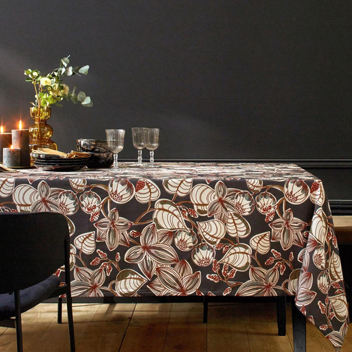 Nappe de table double face imprimé motifs feuillage Multicolore GILINAPPE  Becquet Linge de maison