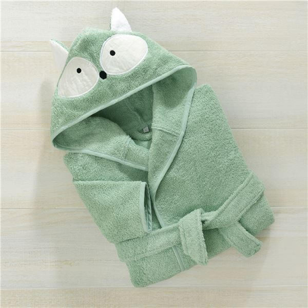 Peignoir de bain enfant BABY  vert amande en coton Becquet Linge de maison