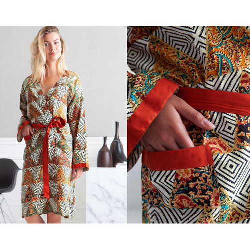 Becquet - Peignoir kimono femme à motifs - Homewear et Lingerie de Nuit