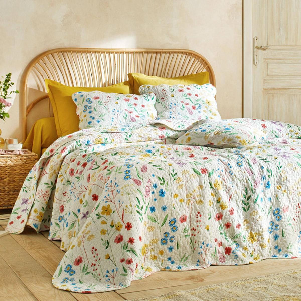 Couvre lit multicolore en coton COLORBLO  Becquet Linge de maison