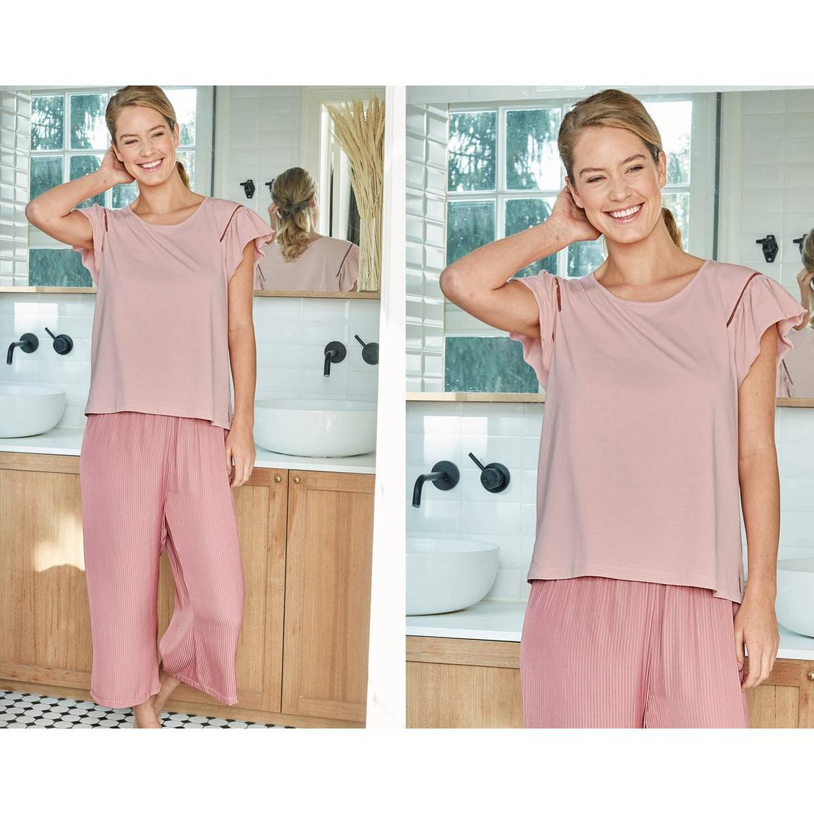 Pyjama GIRLY rose en polyester