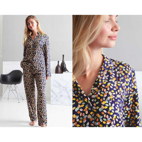 Becquet - Pyjama femme à motif feuilles - Pyjamas femme et lingerie de nuit