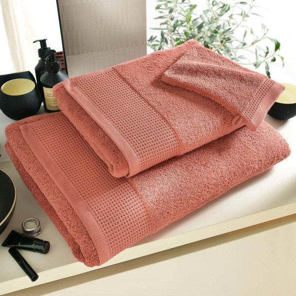 Serviette de toilette BEESPONGE en coton rose bois de rose Rose Becquet Linge de maison