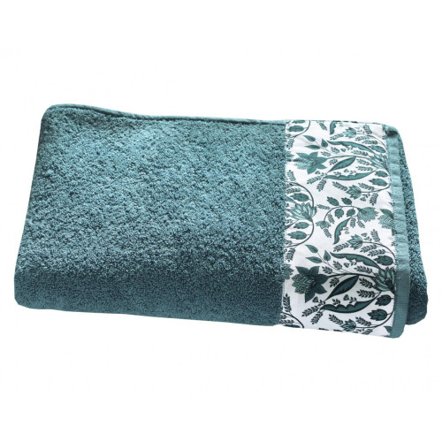 Becquet - Serviette de toilette bleue MELY en coton - Promo Serviette, drap de bain