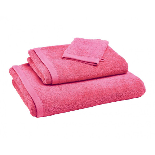 Becquet - Serviette de toilette rose framboise  LAUREAT 50x100 en coton - Linge de bain Becquet