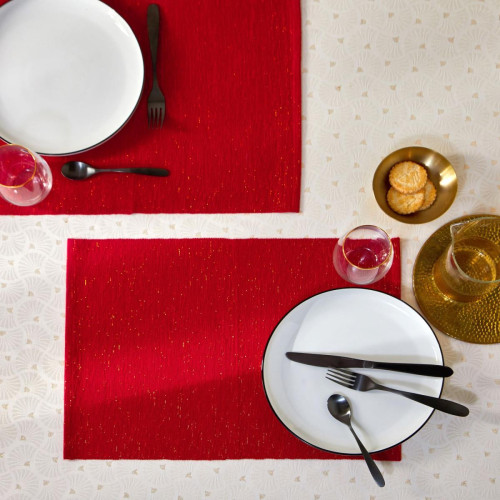 Becquet - Lot de 2 sets de table coton rouge - Nouveautés Linge de maison