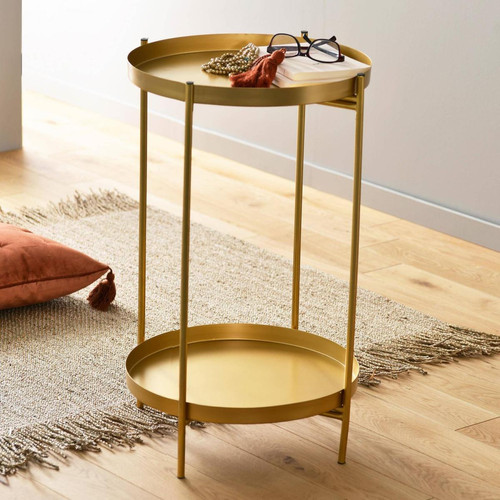 Becquet - Table d'appoint dorée   - Table Basse Design