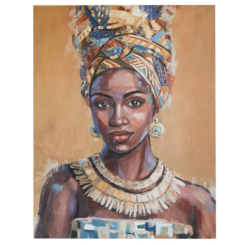 Tableau femme africaine Louga Ocre  Becquet