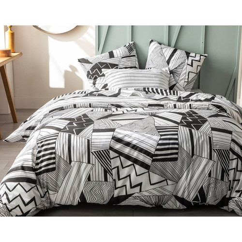 Becquet - Taie d'oreiller  GEOMETRIE noire et blanche en coton - Nouveautés Linge de lit