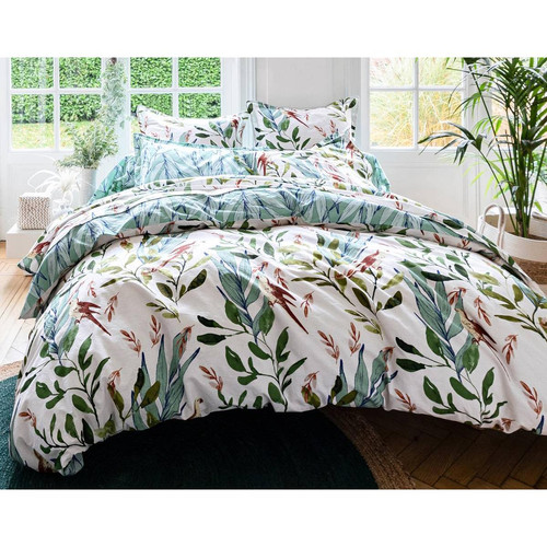 Becquet - Taie d'oreiller  PAKO PAKO vert en coton  - Linge de lit imprime