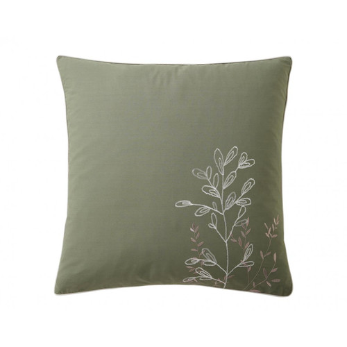 Becquet - Taie d'oreiller JULIE vert en percale de coton - Linge de lit vert