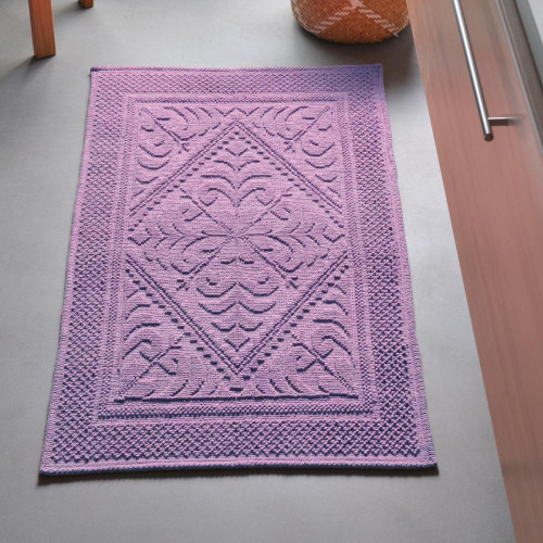 Tapis de bain HELIOS  en coton violet  Becquet Linge de maison