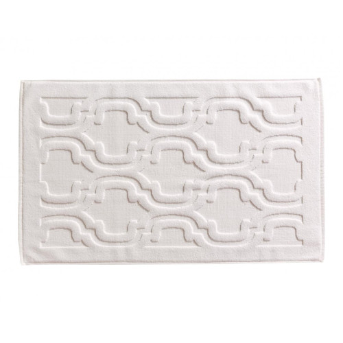 Becquet - Tapis de bain MIHRAB blanc craie en coton - Promos tapis de bain