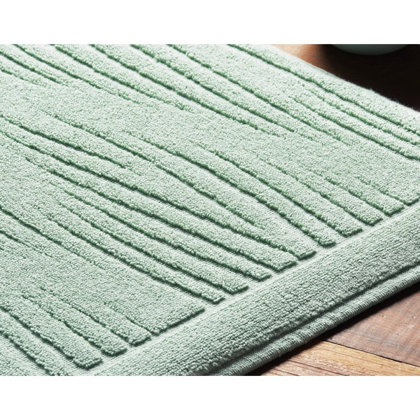 Tapis de bain motifs vagues  vert amande- 800 g/m² 100% COTON Becquet