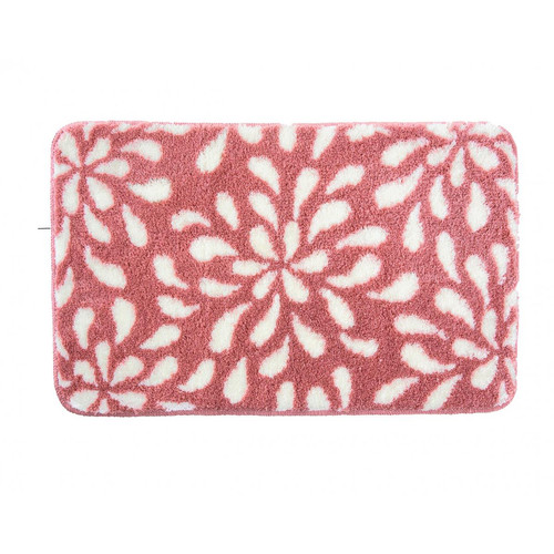 Becquet - Tapis de bain rose PETALES en polyester - Promos tapis de bain