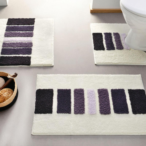Tapis de bain épais imprimé violet SONIA Becquet Linge de maison