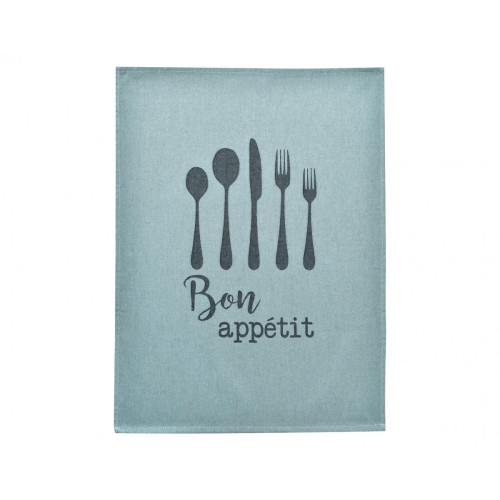 Becquet - Torchon BON APPETIT gris en coton - torchon