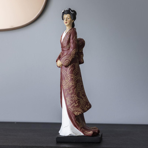 Statuette Femme Japonaise YOKO Rouge  Becquet Meuble & Déco