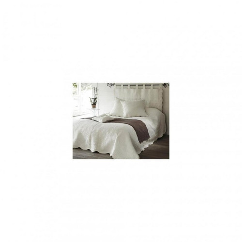 Becquet - Boutis ou couvre lit uni coton Becquet - Ecru - Couvre lits jetes de lit blanc
