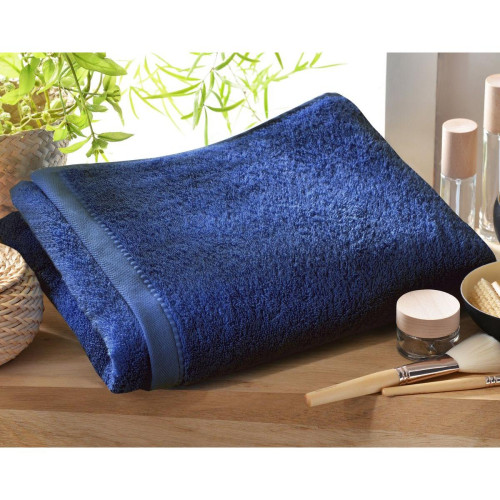 Becquet - Drap de bain bleu Orage LAUREAT en coton - Linge de maison