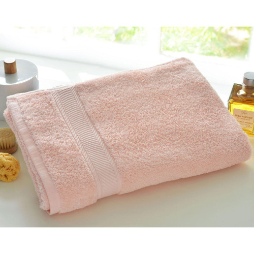 Becquet - Drap de bain rose LAUREAT en coton - Linge de maison