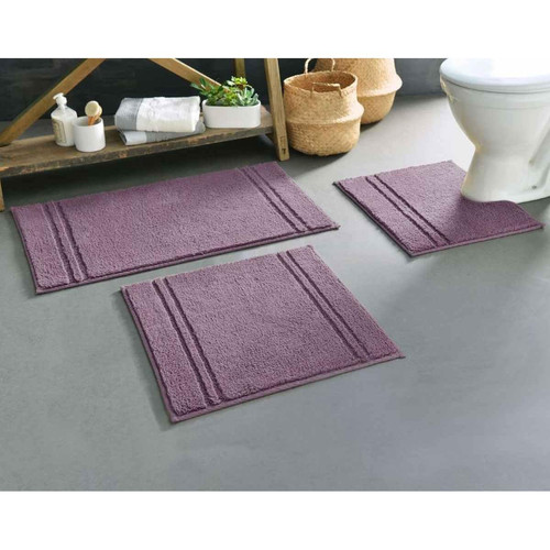 Becquet - Tapis de bain violet LIGNUS en coton - Tapis De Bain Design