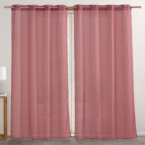Becquet - Voilage PARINES en polyester rose bois de rose  - Promos Déco textile