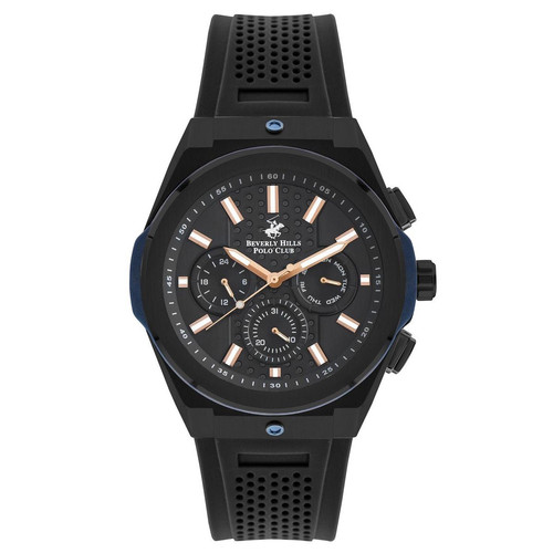 Beverly Hills Polo Club - Montre BBP3206X-061 avec bracelet en silicone noir pour homme - Promos montres