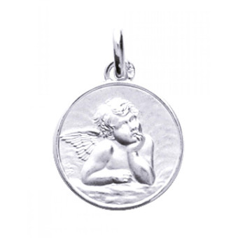 Stella Bijoux - Médaille ange en argent rhodié - Naissance et baptême