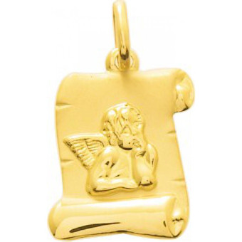 Stella Bijoux - Médaille ange parchemin or 750/1000 jaune  (18K) - Naissance et baptême