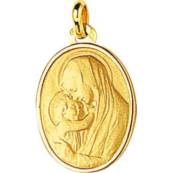 Stella Bijoux - Médaille vierge à l'enfant or 750/1000 jaune (18K) - Naissance et baptême