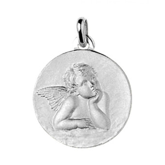 Stella Bijoux - Médaille ange Or 750/1000 blanc  (18K) - Naissance et baptême