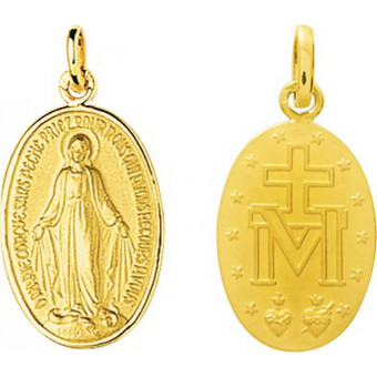 Stella Bijoux - Médaille vierge miraculeuse or 750/1000 jaune (18K) - Naissance et baptême
