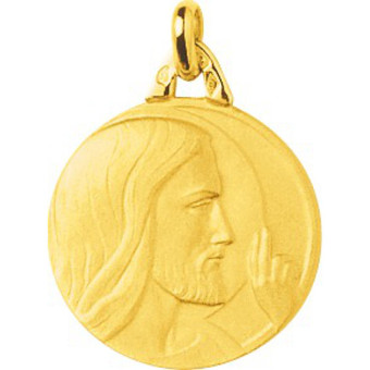 Stella Bijoux - Médaille Christ Or 375/1000 jaune  (9K) - Naissance et baptême