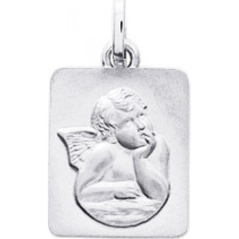 Stella Bijoux - Médaille ange Or 375/1000 blanc  (9K) - Naissance et baptême