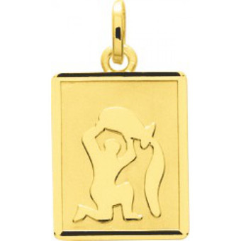 Stella Bijoux - Médaille zodiaque verseau  or 750/1000 jaune (18K) - Naissance et baptême