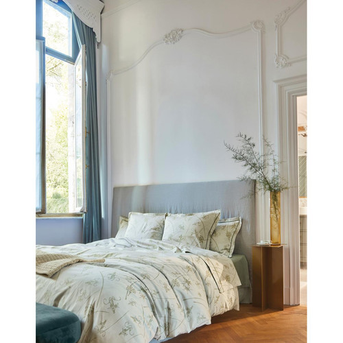 Blanc des Vosges - Taie d'oreiller Sauge ANAIS - Linge de lit fabrique en france