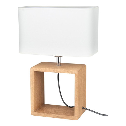 Britop Lighting - Lampe à poser Cadre 1xE27 Max.25W Chêne huilé/Noir/Blanc - Lampe Design