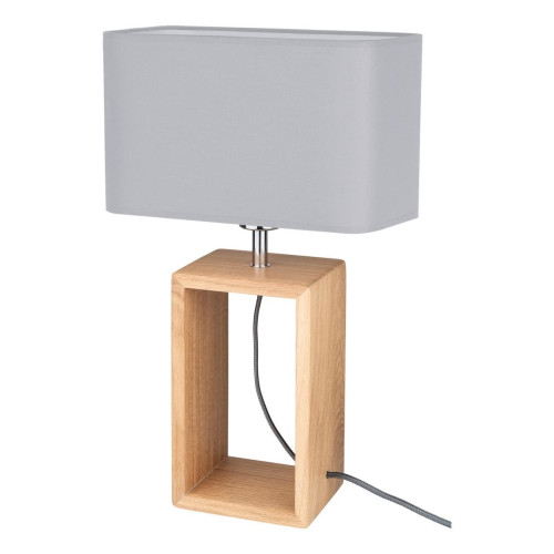 Britop Lighting - Lampe à poser Cadre 1xE27 Max.25W Chêne huilé/Noir/Gris - Lampe Design