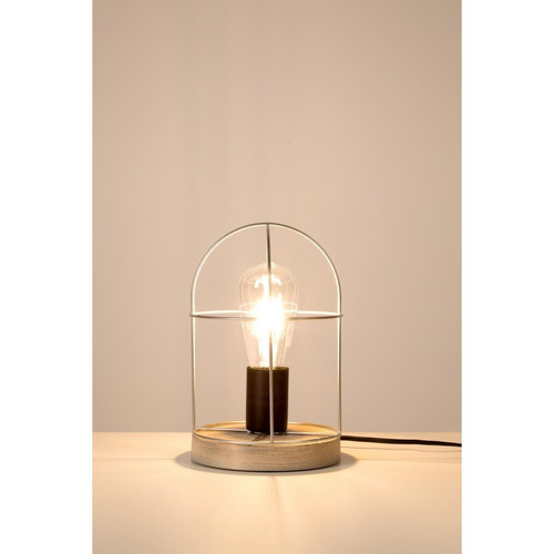 Lampe de table Netuno 1xE27 Max.25W Pin gris teinté/Noir/Argent  Lampe