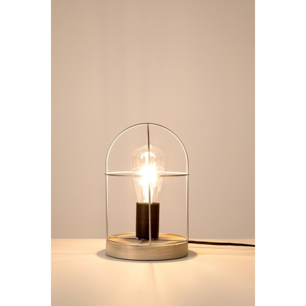 Lampe de table Netuno 1xE27 Max.25W Pin gris teinté/Noir/Argent  Lampe