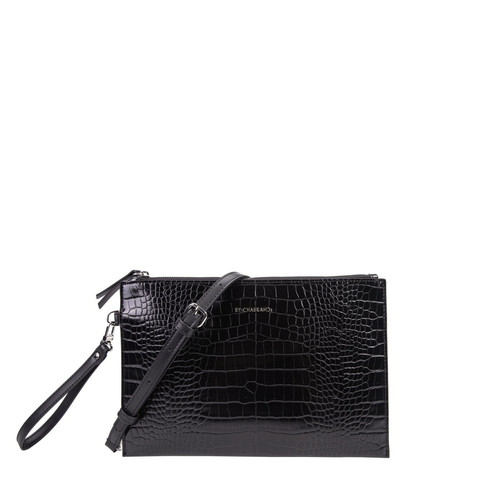 By Chabrand - Pochette noire effet croco - Maroquinerie By Chabrand