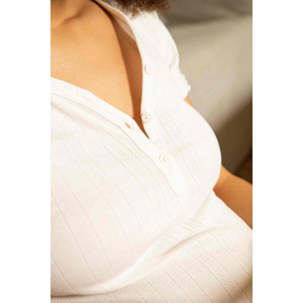 T-shirt de grossesse et d'allaitement - Blanc - Cache Cœur Lingerie en coton bio Cache Coeur Mode femme