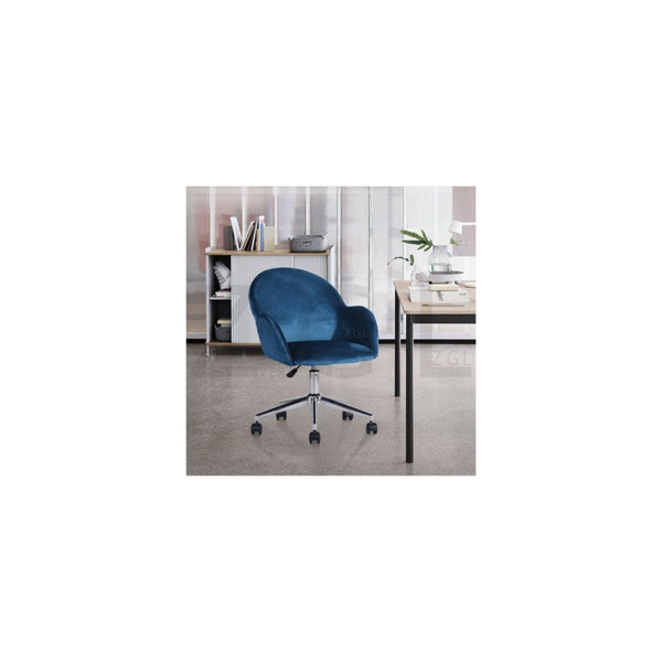 Chaise de bureau ajustable chiozza en velours Bleu Calicosy