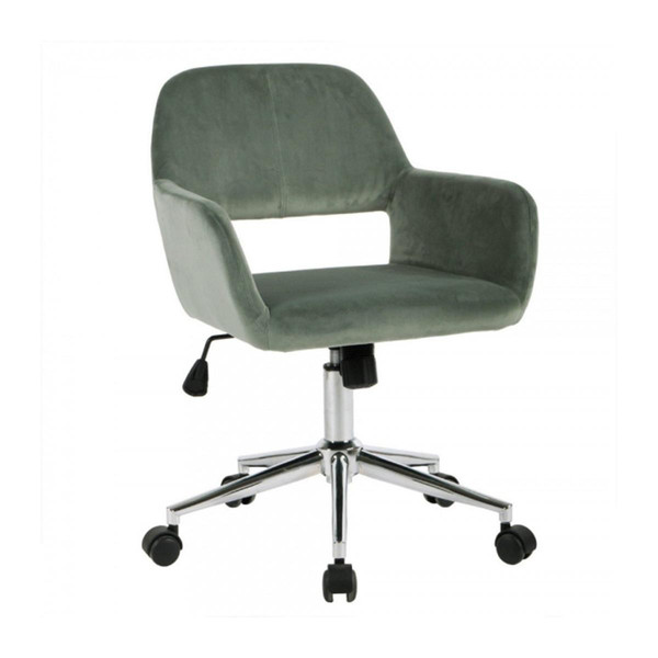 Chaise de bureau ajustable Ross en velours Vert Vert Calicosy Meuble & Déco