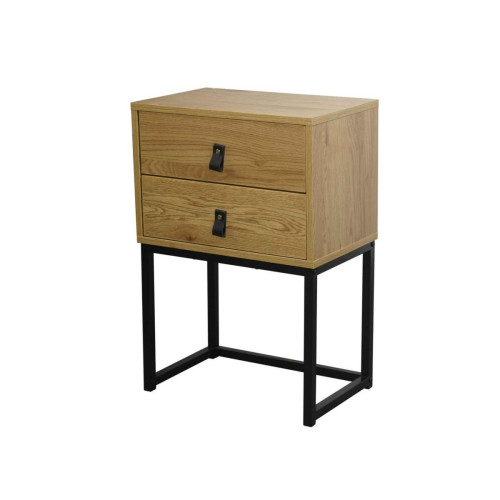 Calicosy - Table de Chevet 2 tiroirs Beige - Table De Chevet Design