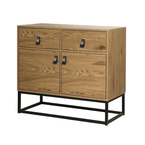 Calicosy - Commode Industrielle 2 Portes 2 Tiroirs Beige  - French Days