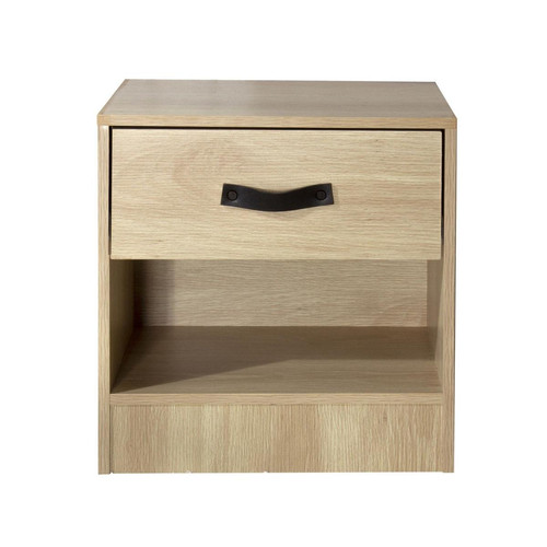 Calicosy - Table de chevet 1 tiroir et 1 niche Beige - Table De Chevet Design