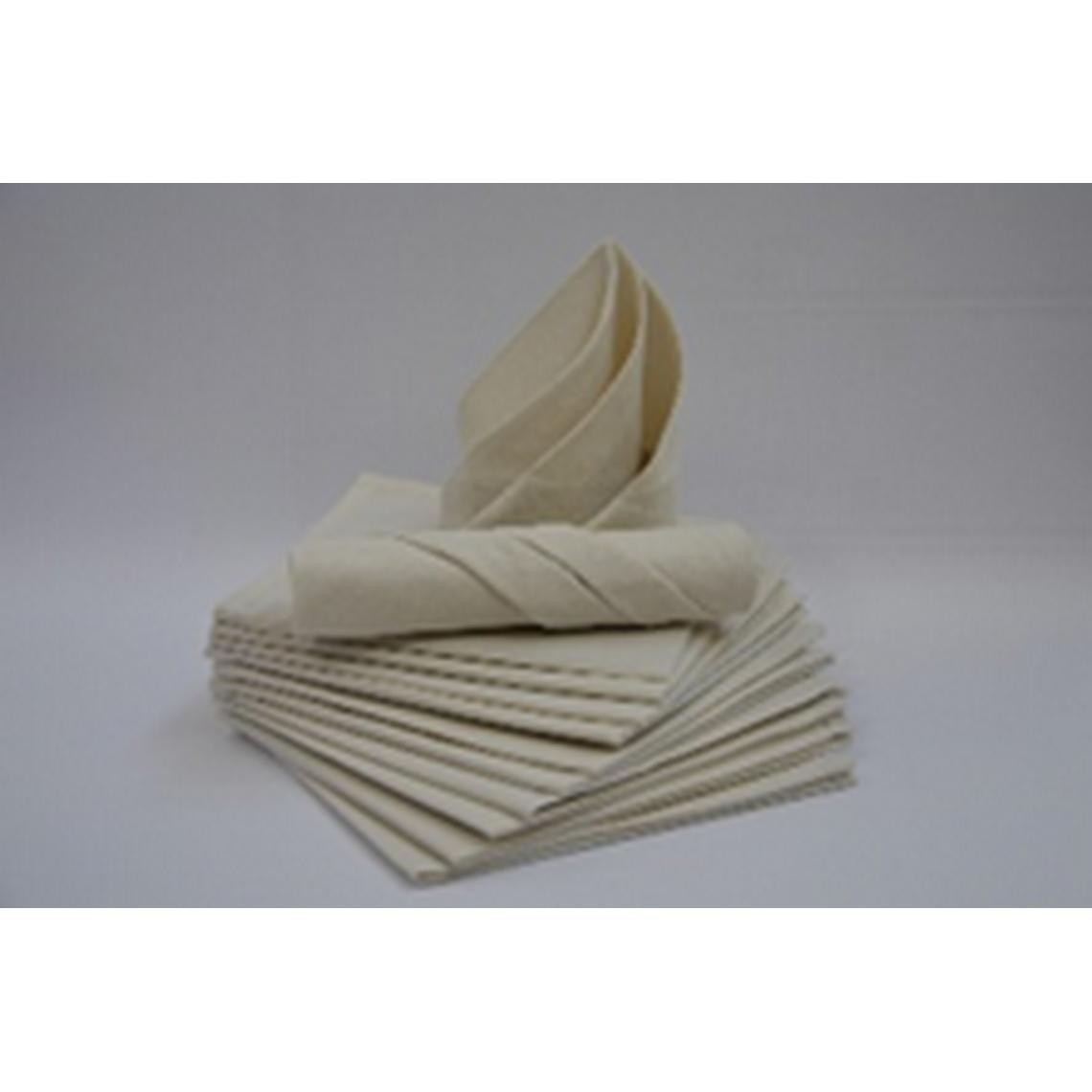 lot de 12 serviettes de table carré en coton ivoire